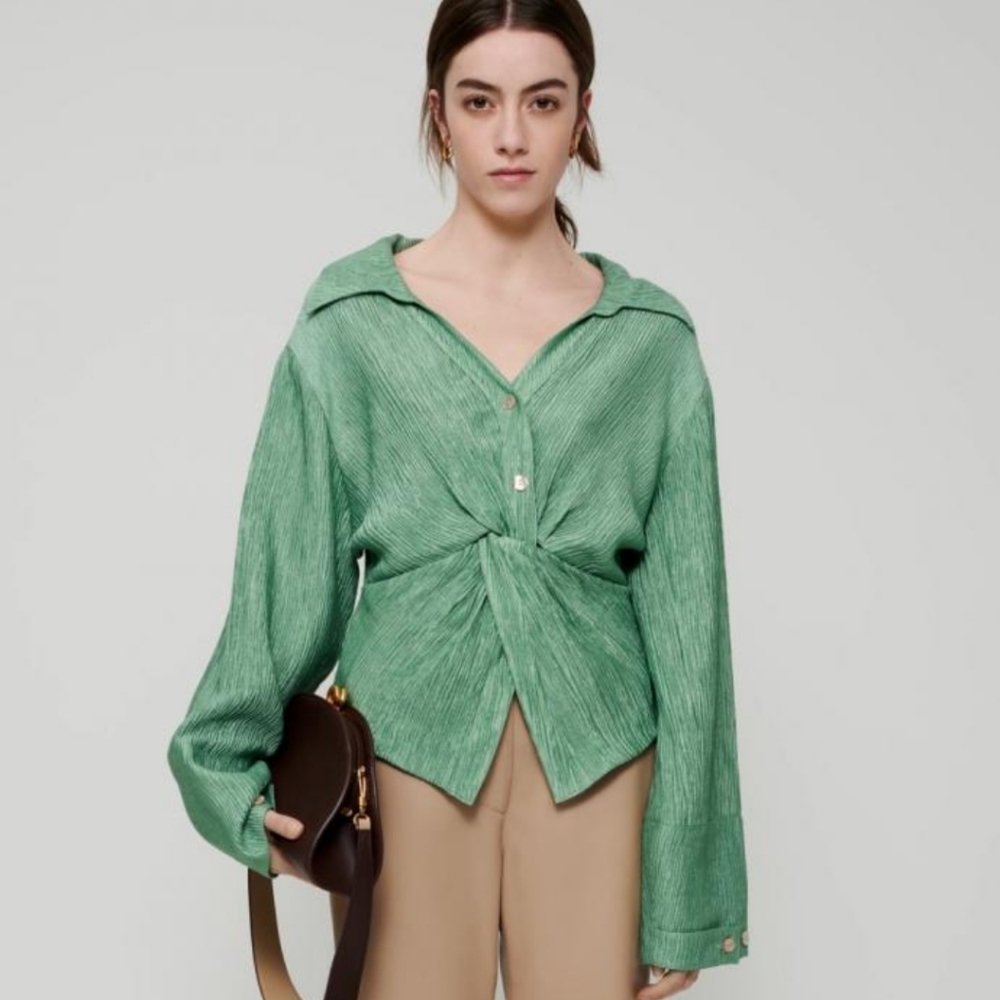 Nanushka green idris shirt Small